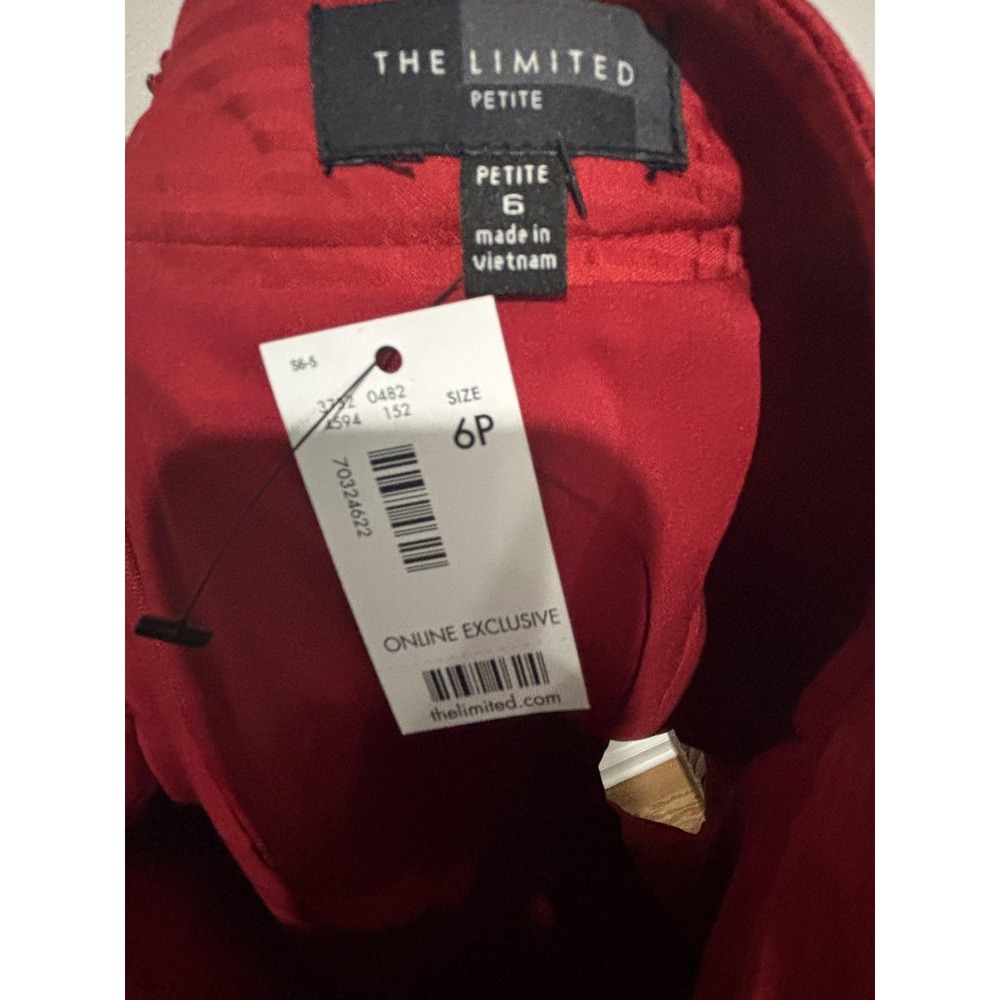 The Limited Petite Skirt Womens 6P Red Textured Jacquard Pencil Lined Office - Picture 8 of 11